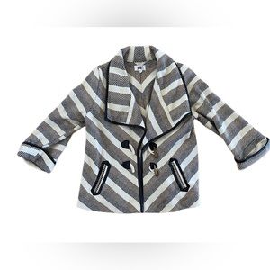 Jolt Brown Striped Toggle Coat